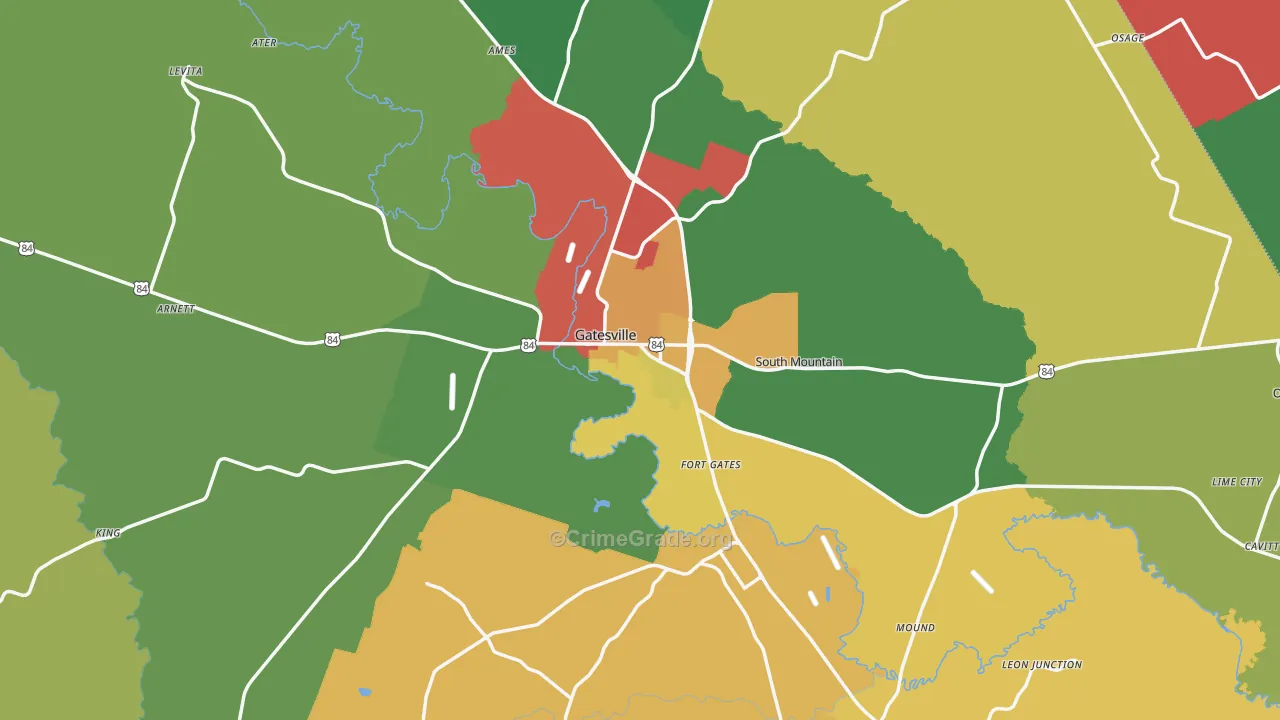 76528, TX Map of Theft Rates