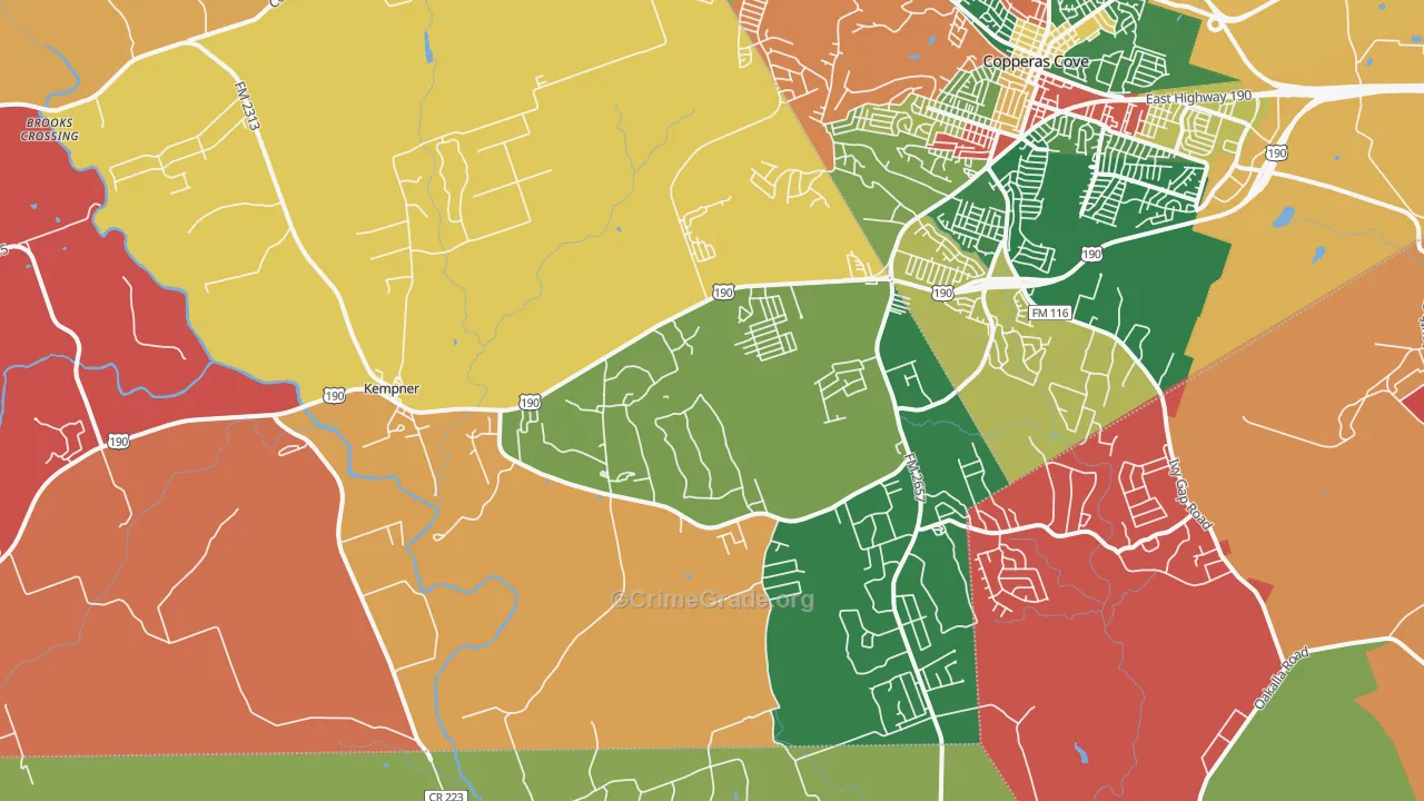 76539, TX Map of Theft Rates