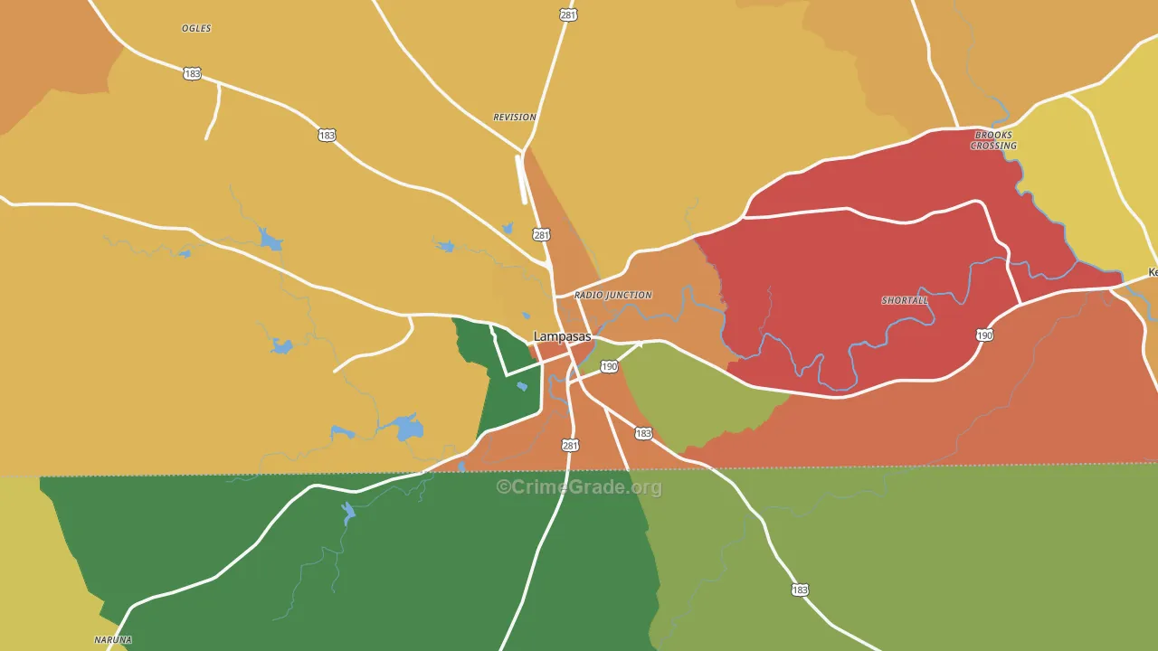76550, TX Map of Theft Rates