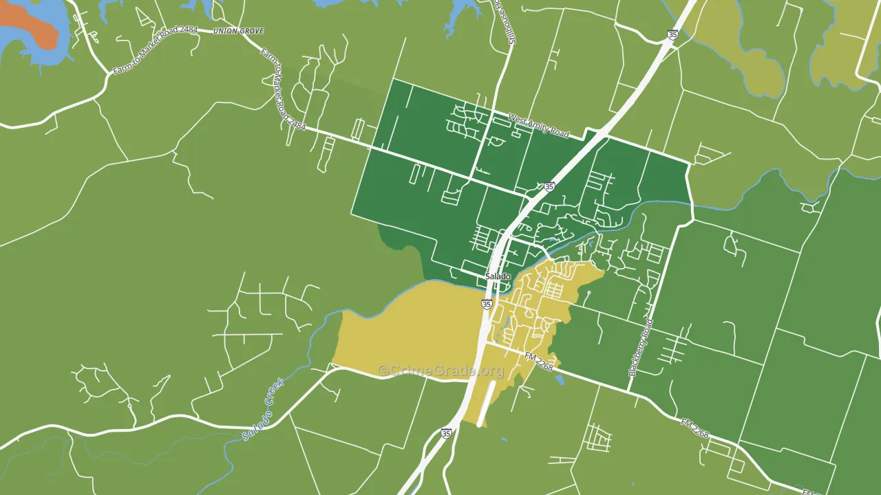 76571, TX Map of Theft Rates