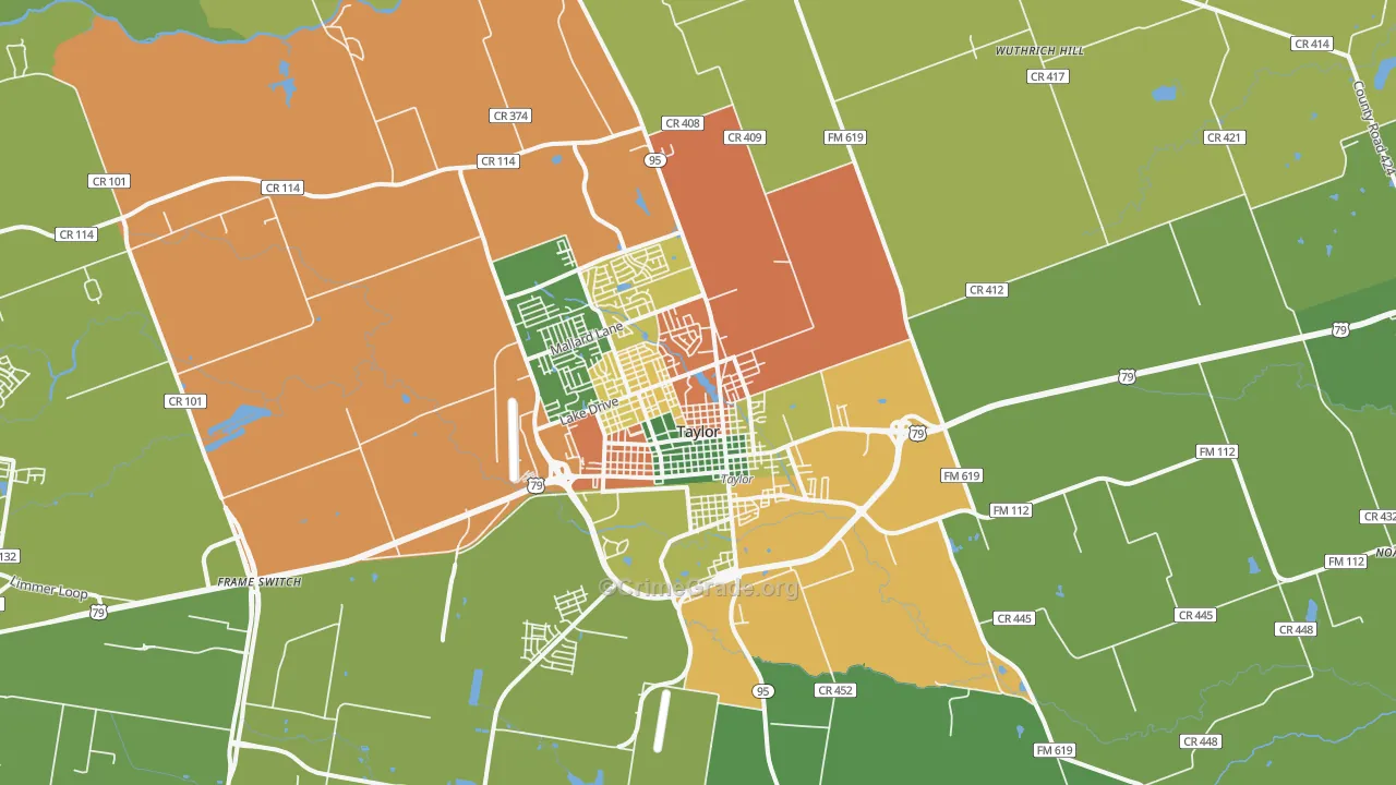76574, TX Map of Theft Rates