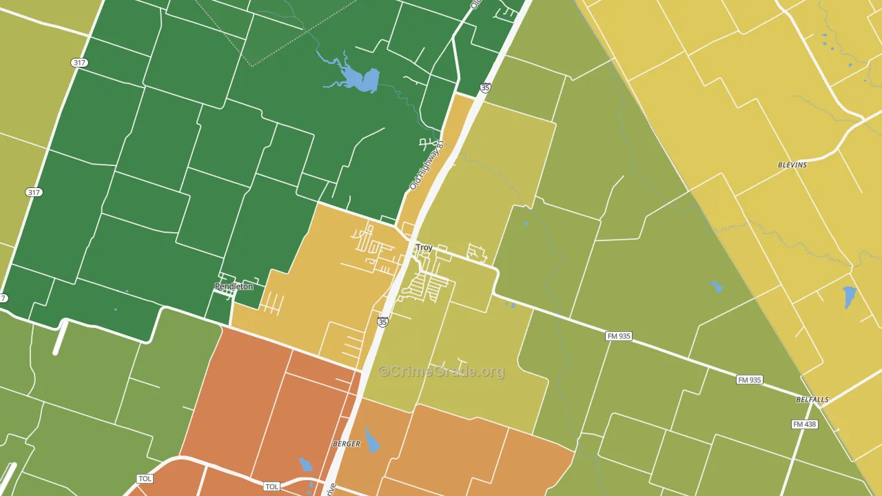 76579, TX Map of Theft Rates
