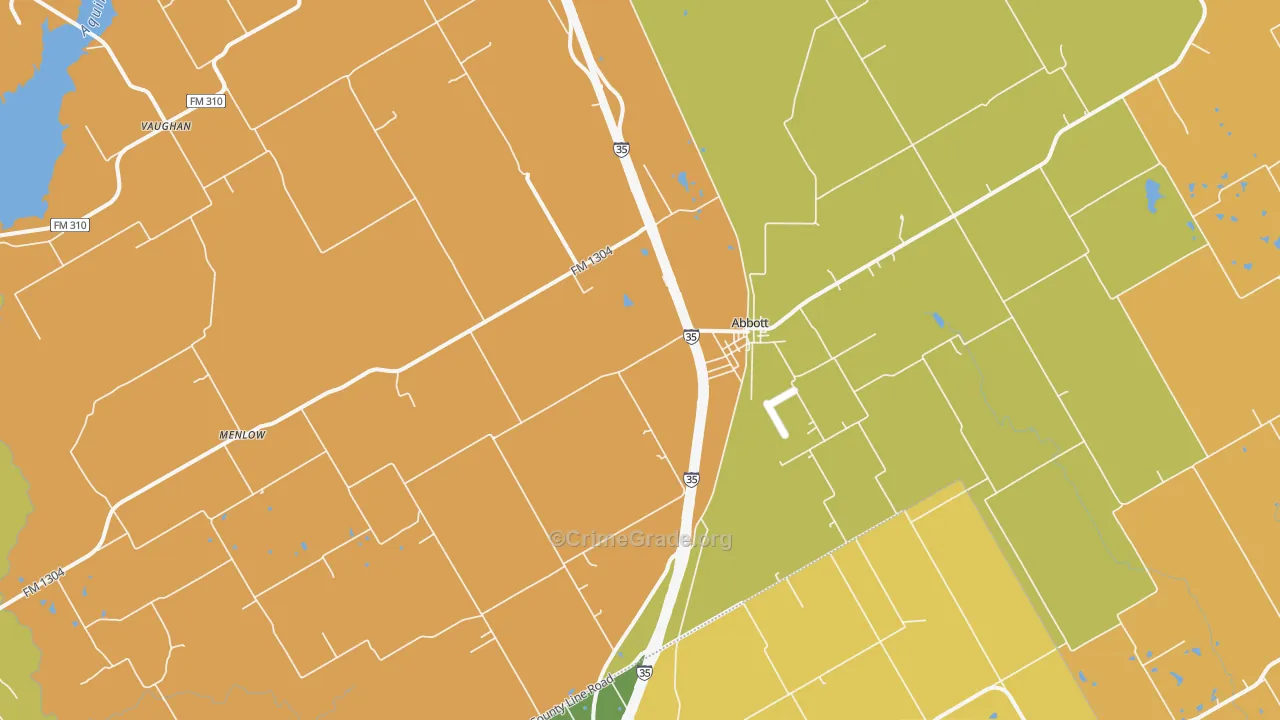 76621, TX Map of Theft Rates
