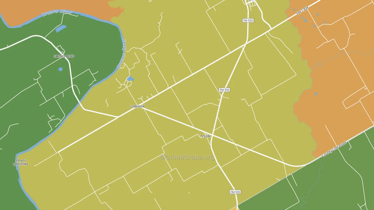 76622, TX Map of Theft Rates