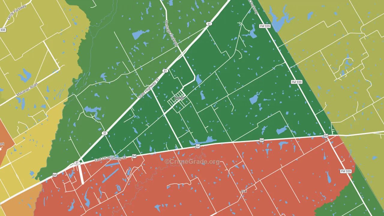 76624, TX Map of Theft Rates