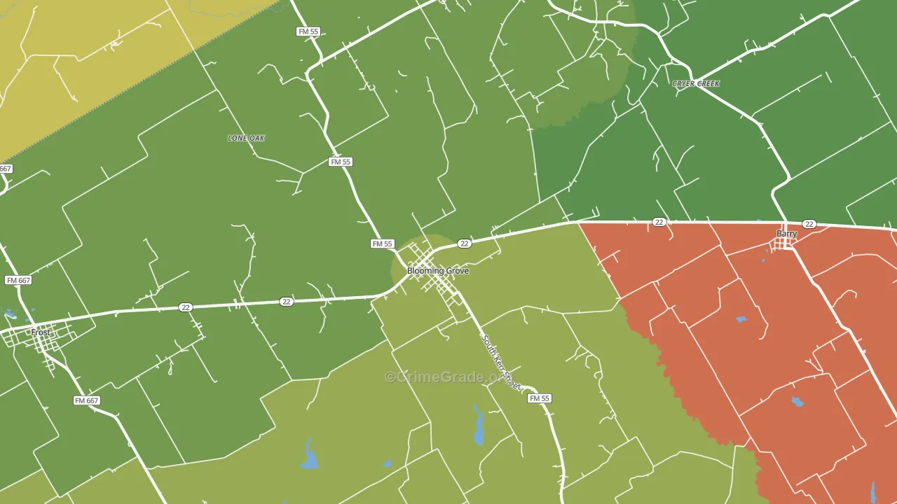 76626, TX Map of Theft Rates