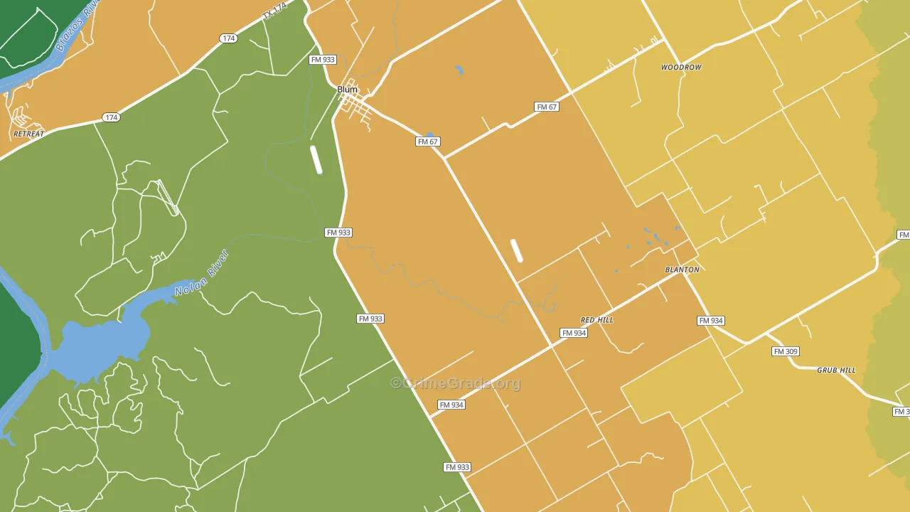 76627, TX Map of Theft Rates