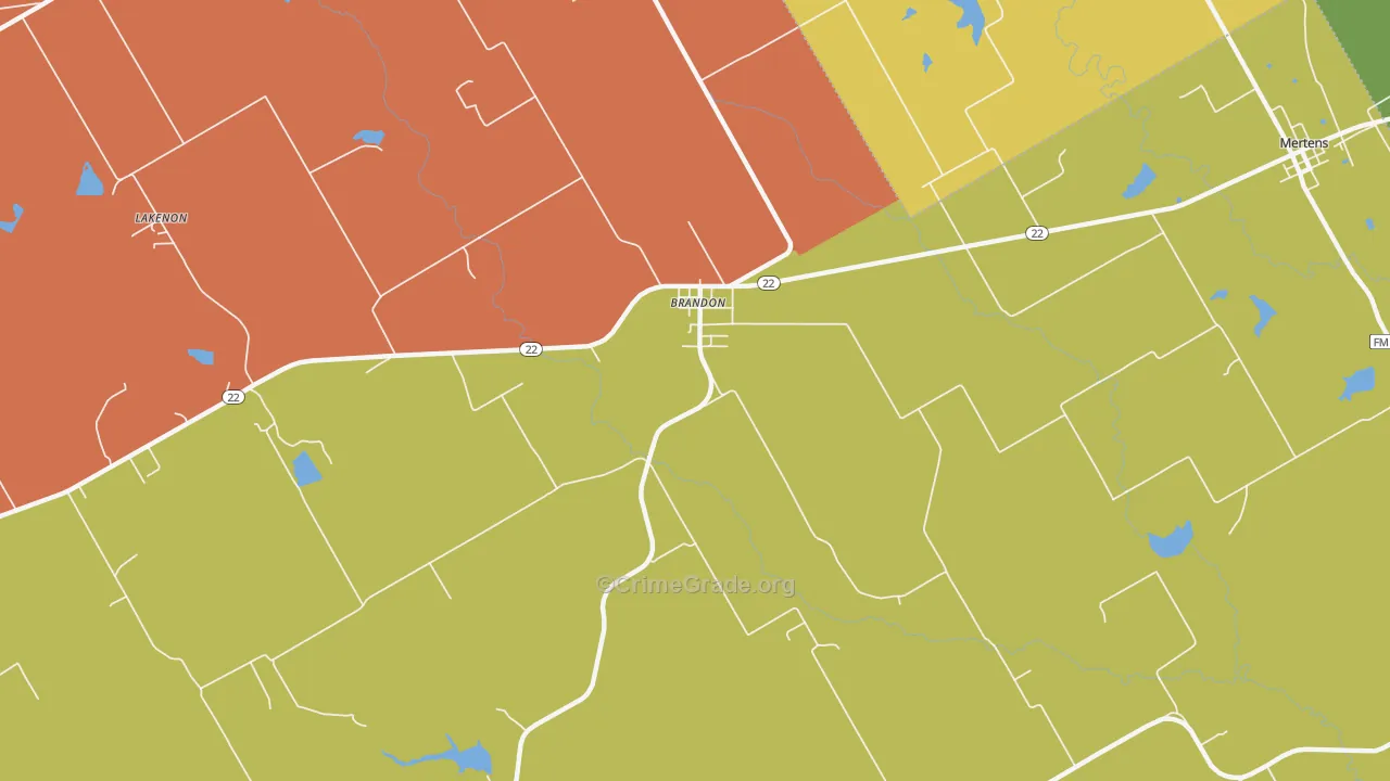 76628, TX Map of Theft Rates