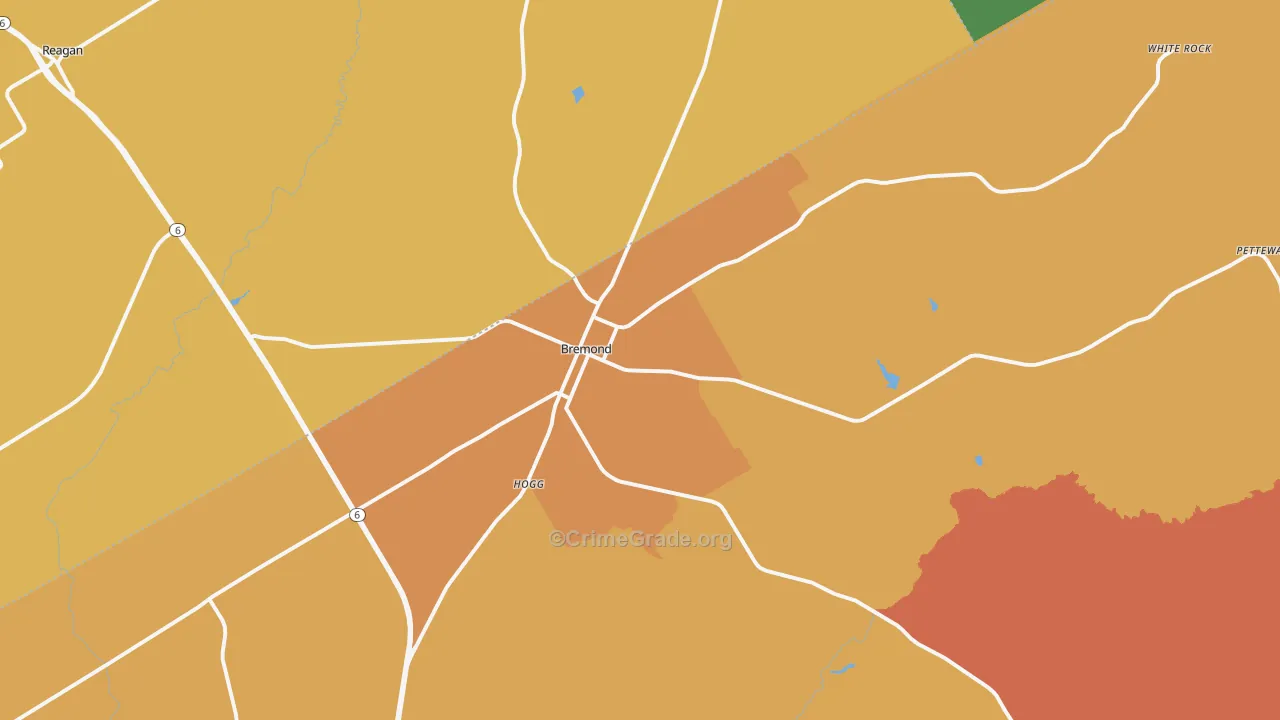 76629, TX Map of Theft Rates