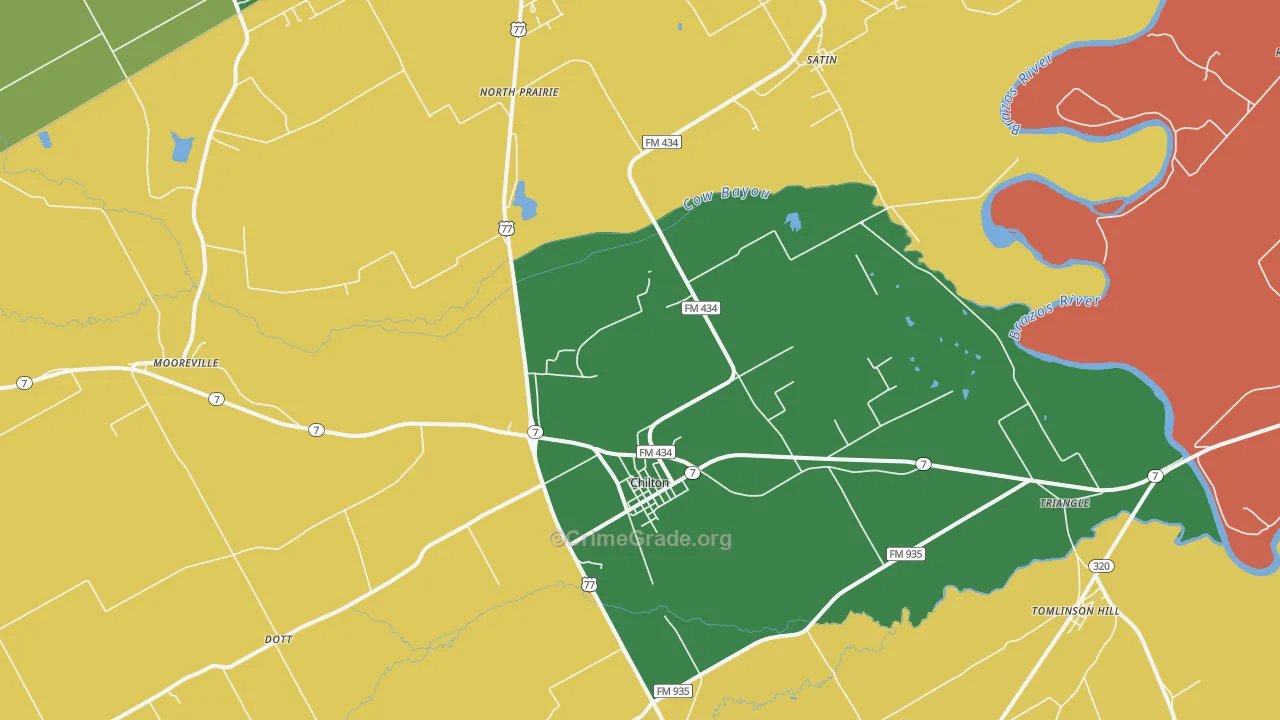 76632, TX Map of Theft Rates