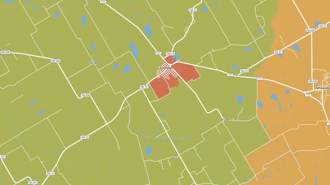 76635, TX Map of Theft Rates