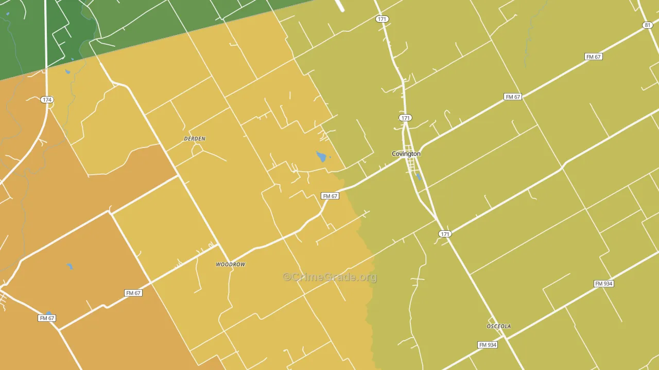 76636, TX Map of Theft Rates