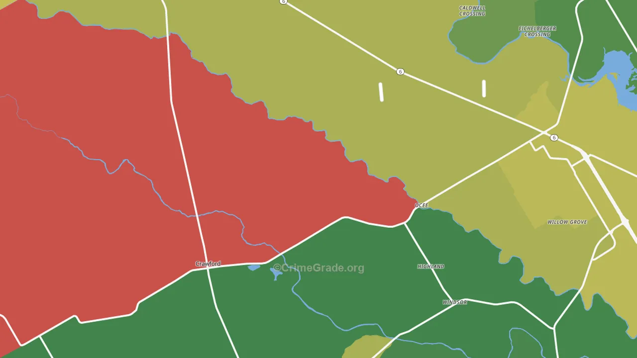 76638, TX Map of Theft Rates