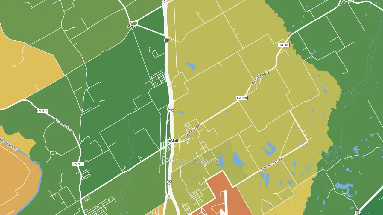 76640, TX Map of Theft Rates