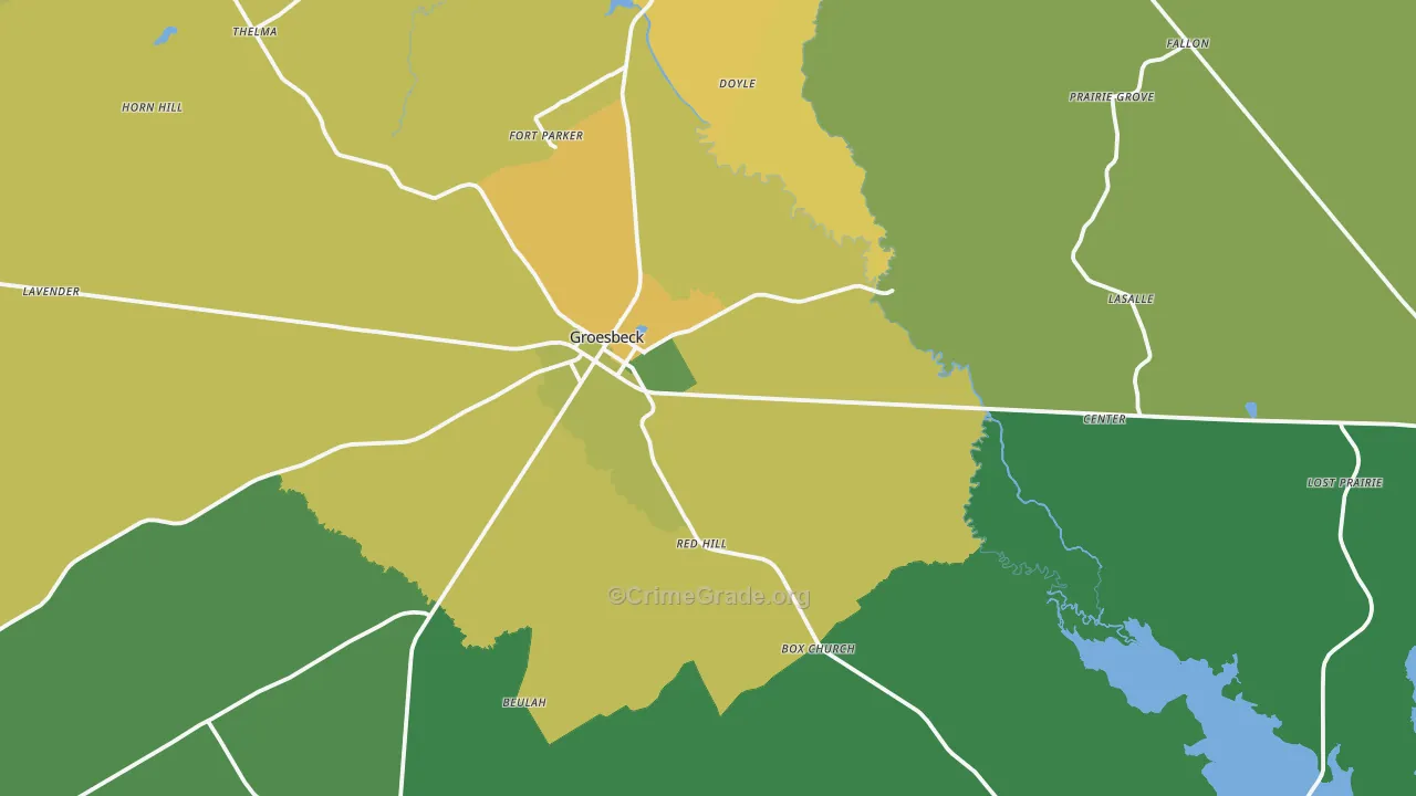 76642, TX Map of Theft Rates