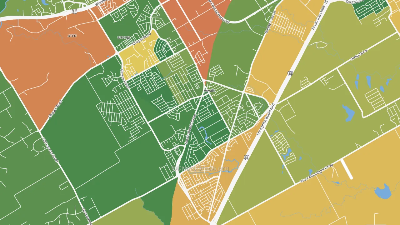 76643, TX Map of Theft Rates