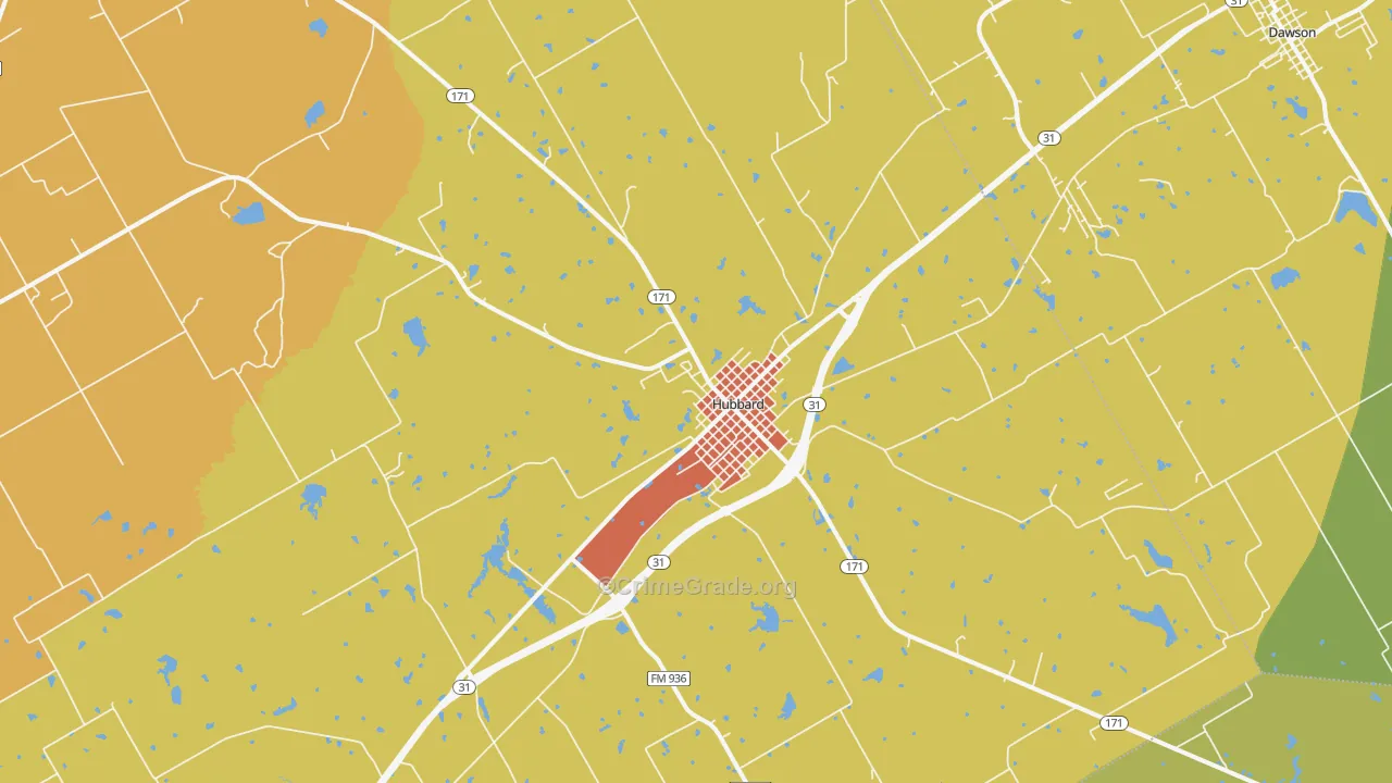 76648, TX Map of Theft Rates