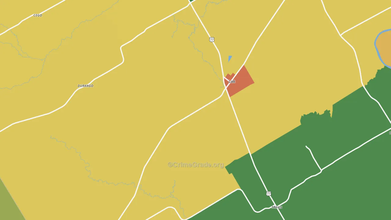 76656, TX Map of Theft Rates