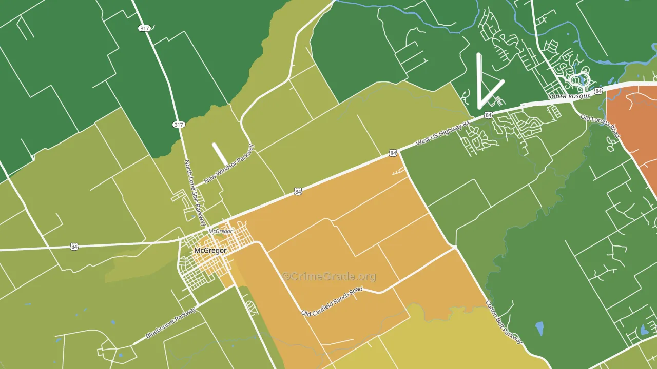 76657, TX Map of Theft Rates