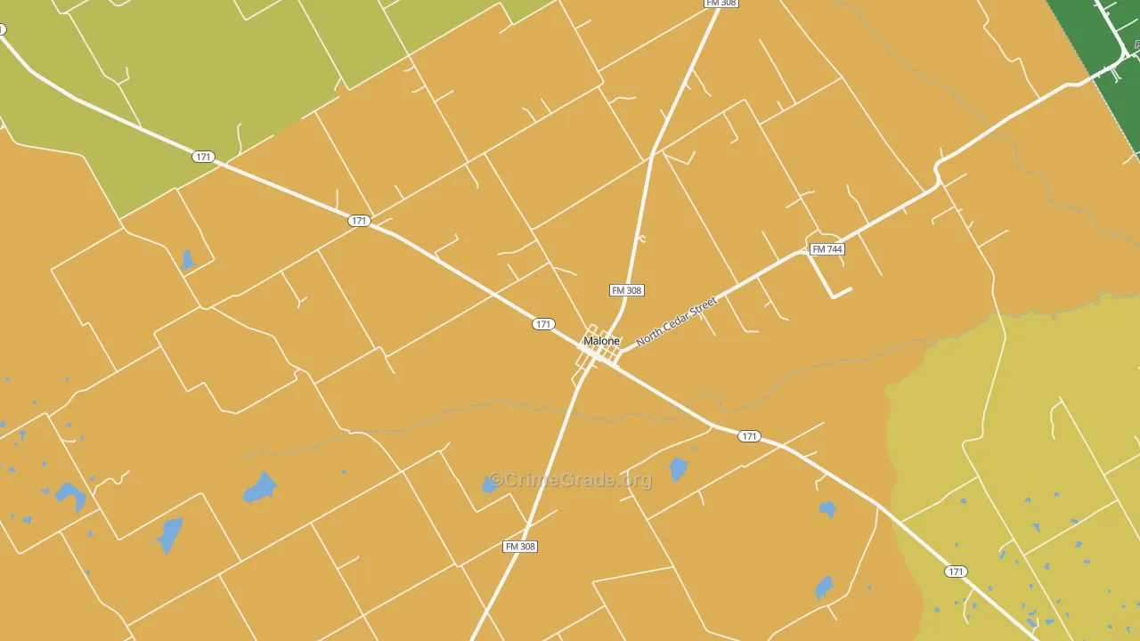76660, TX Map of Theft Rates