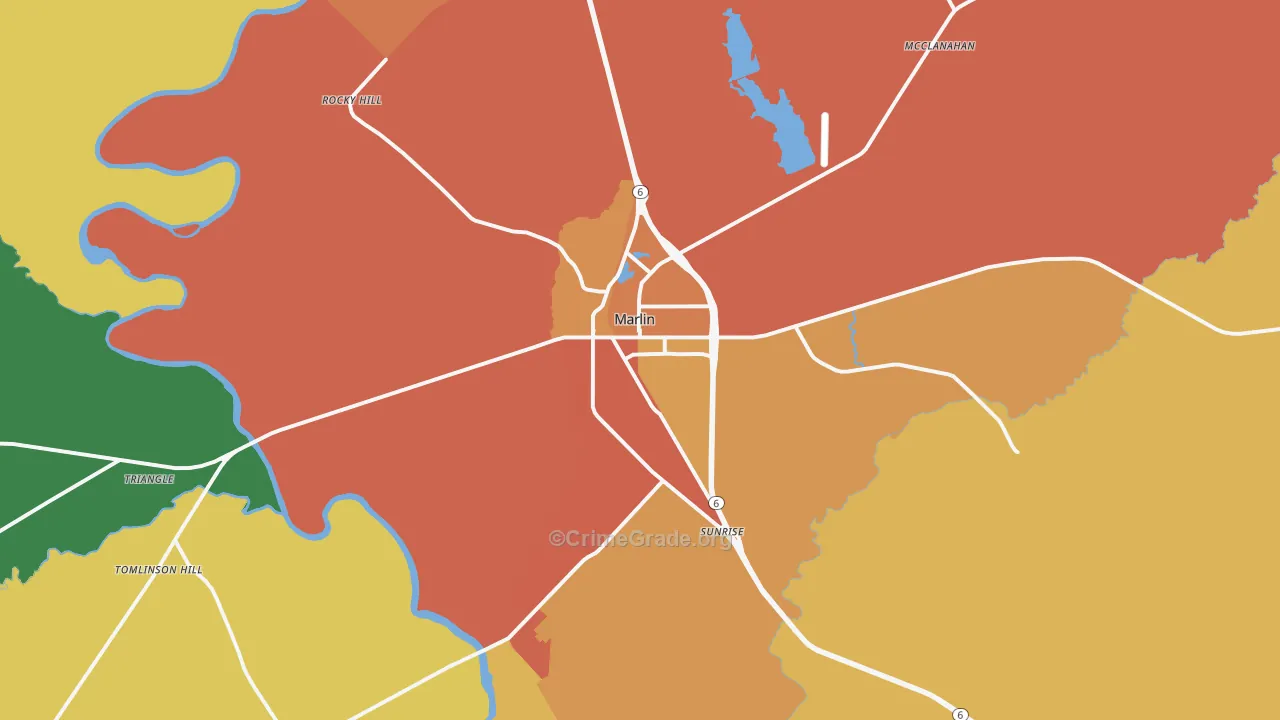 76661, TX Map of Theft Rates