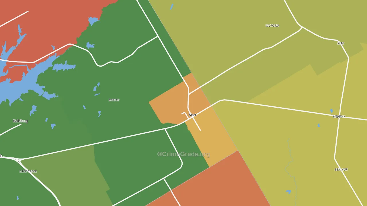 76664, TX Map of Theft Rates