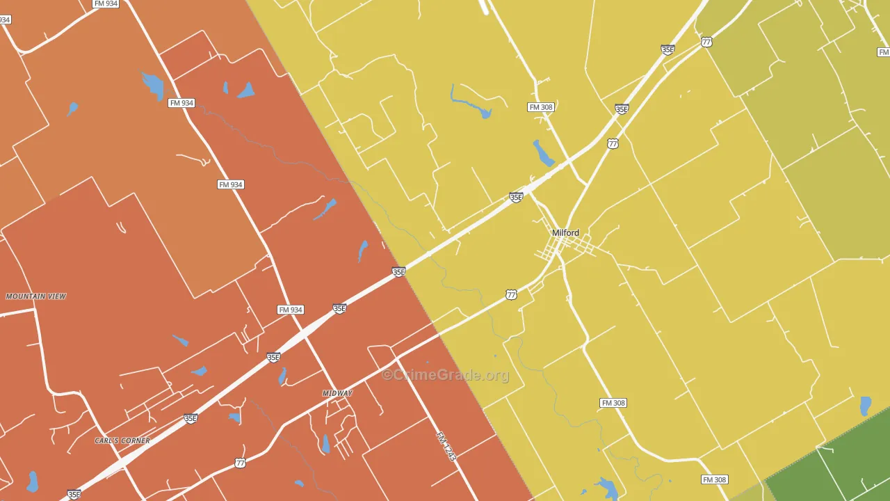 76670, TX Map of Theft Rates