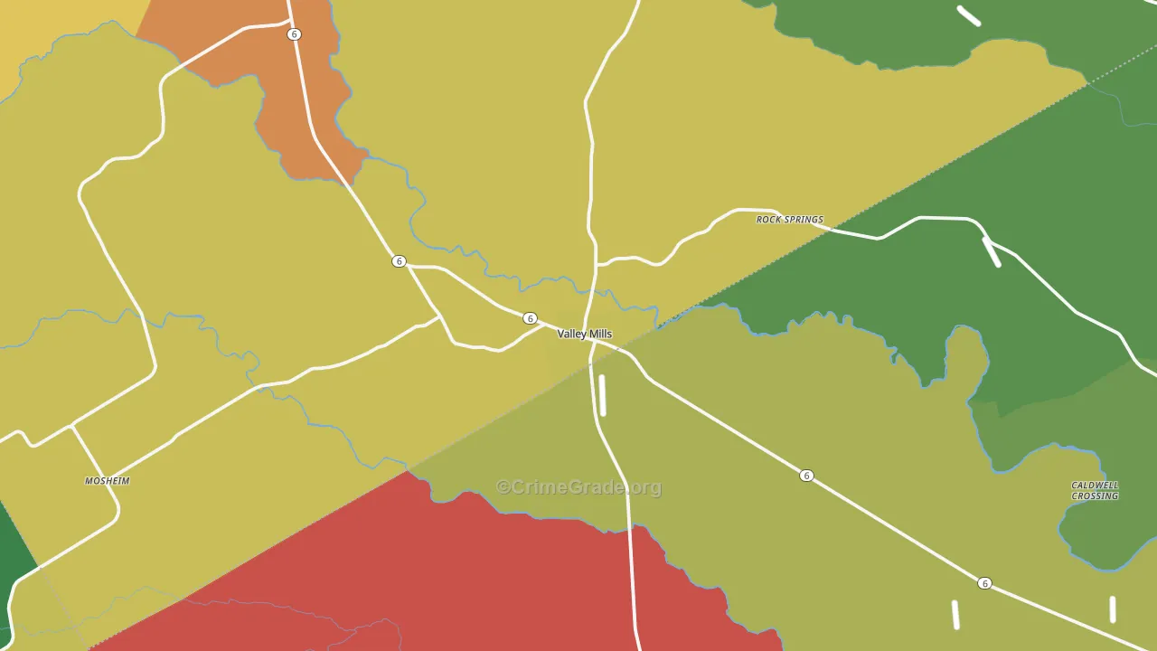 76689, TX Map of Theft Rates