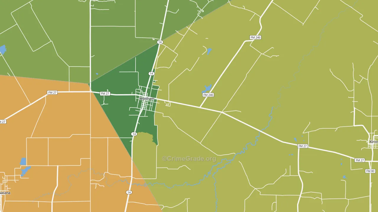 76693, TX Map of Theft Rates