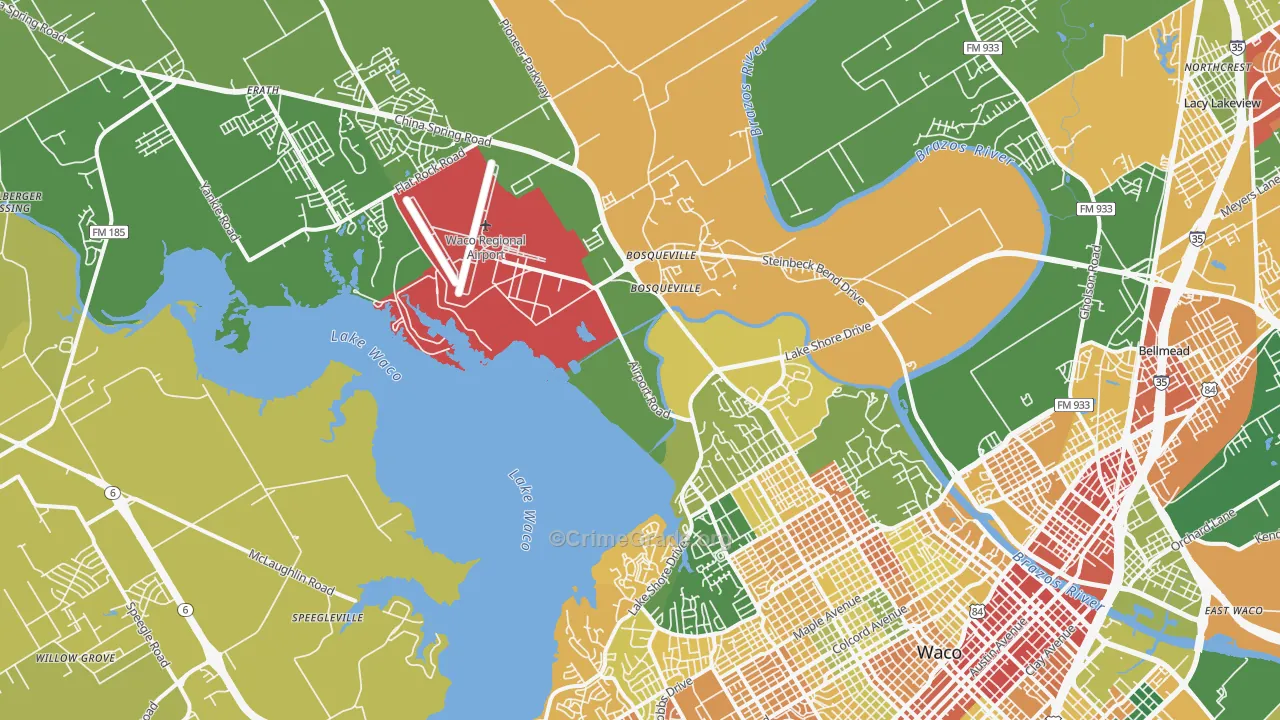 76708, TX Map of Theft Rates