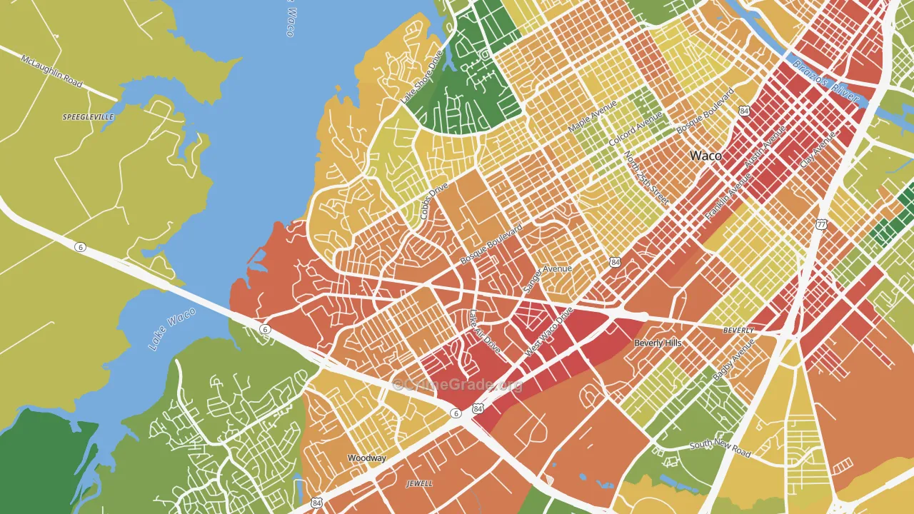 76710, TX Map of Theft Rates