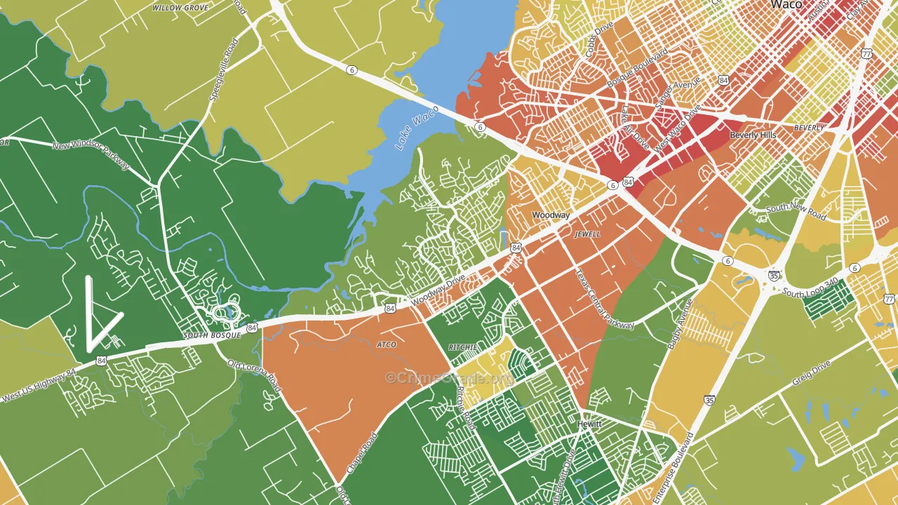 76712, TX Map of Theft Rates