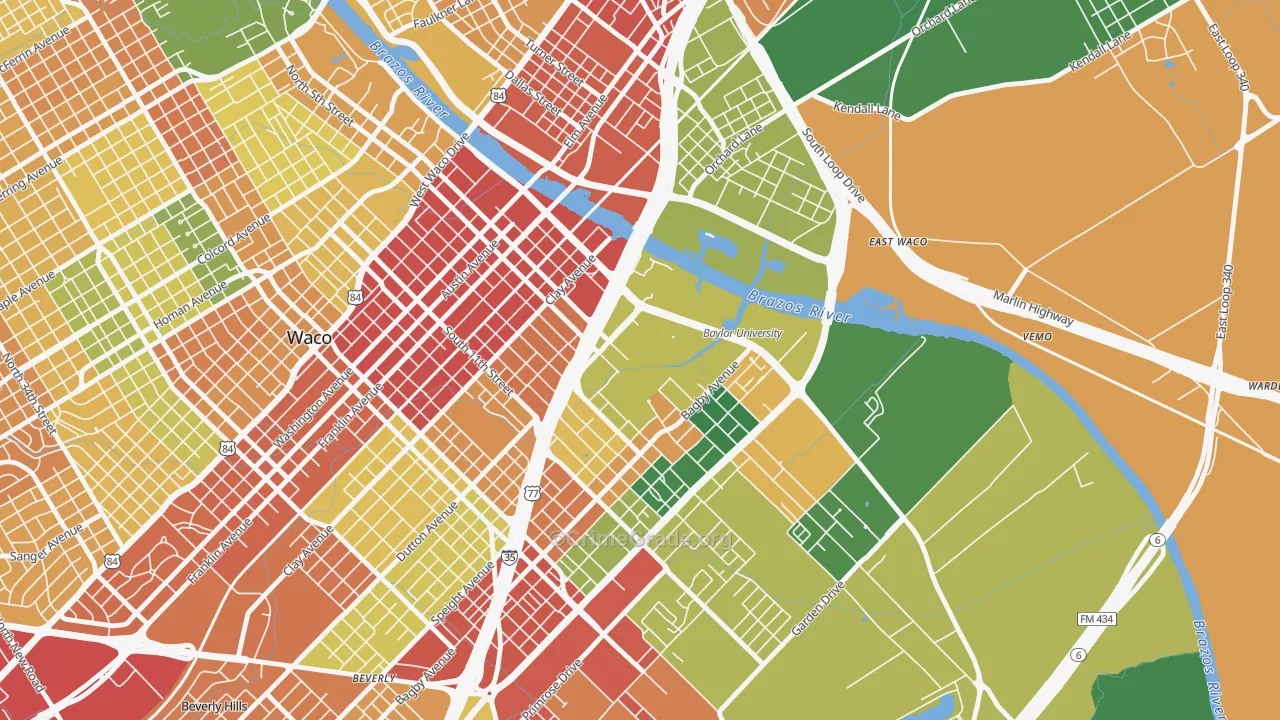 76798, TX Map of Theft Rates