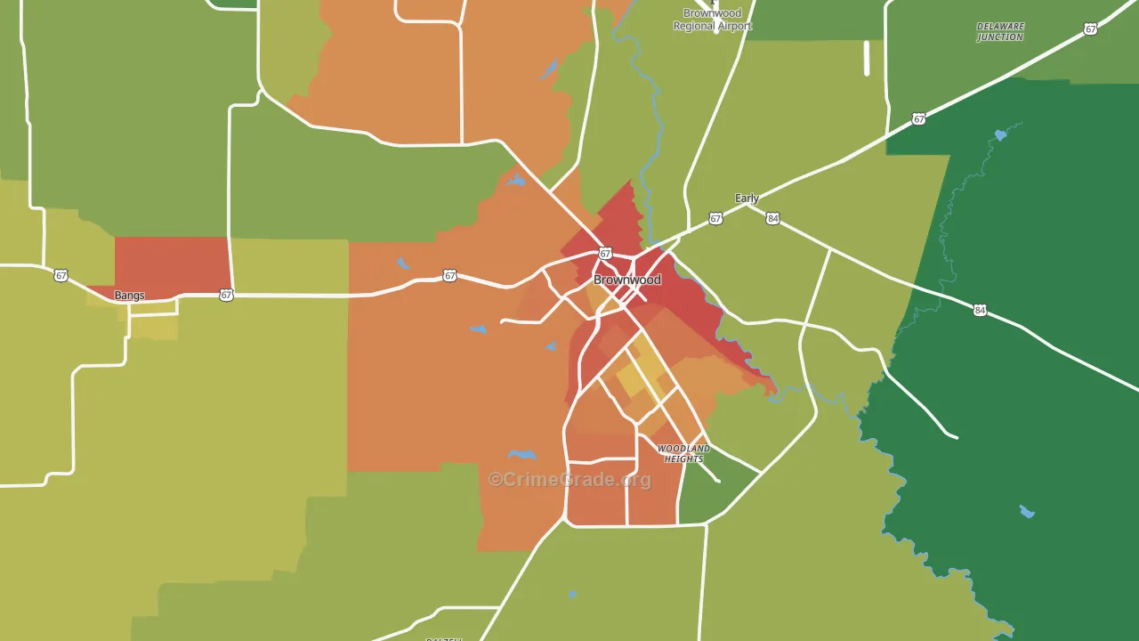 76801, TX Map of Theft Rates