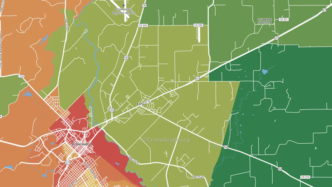 76802, TX Map of Theft Rates