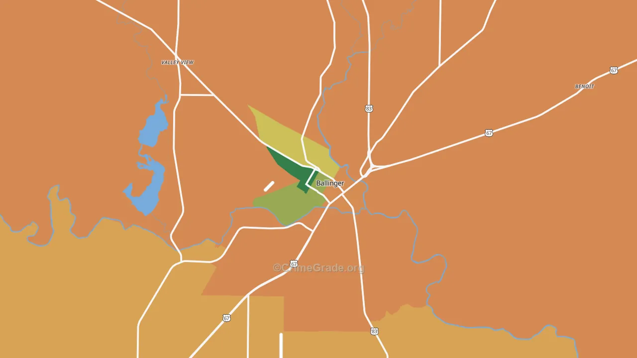 76821, TX Map of Theft Rates