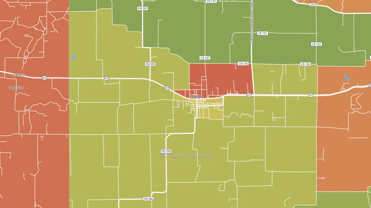 76823, TX Map of Theft Rates