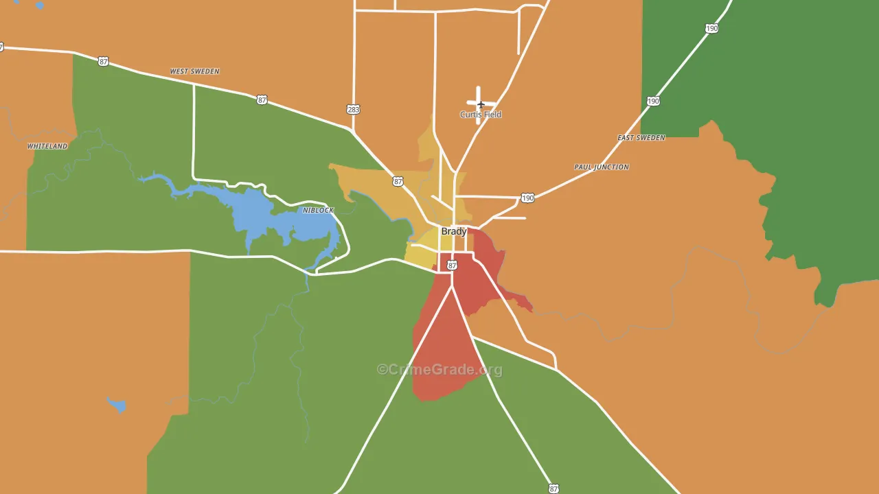 76825, TX Map of Theft Rates