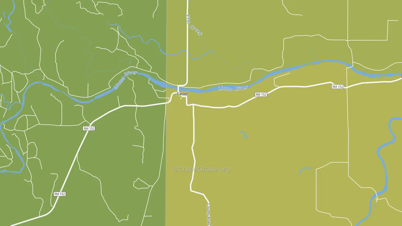 76831, TX Map of Theft Rates