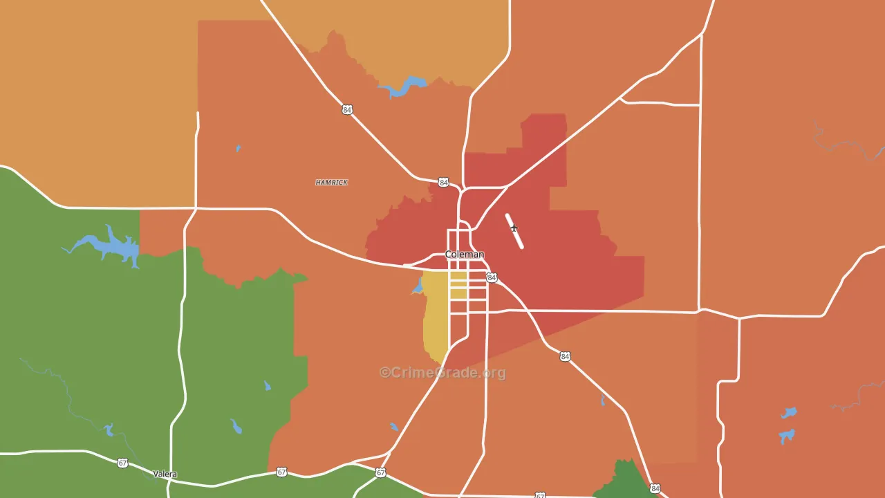 76834, TX Map of Theft Rates