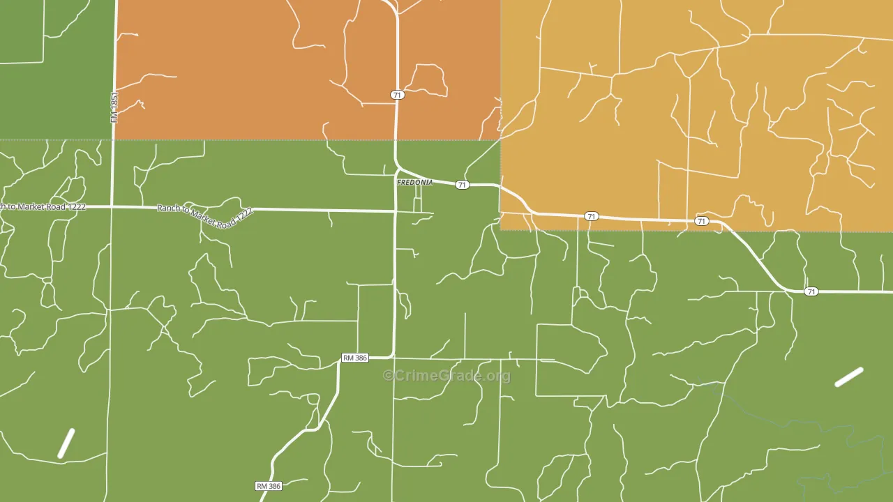 76842, TX Map of Theft Rates