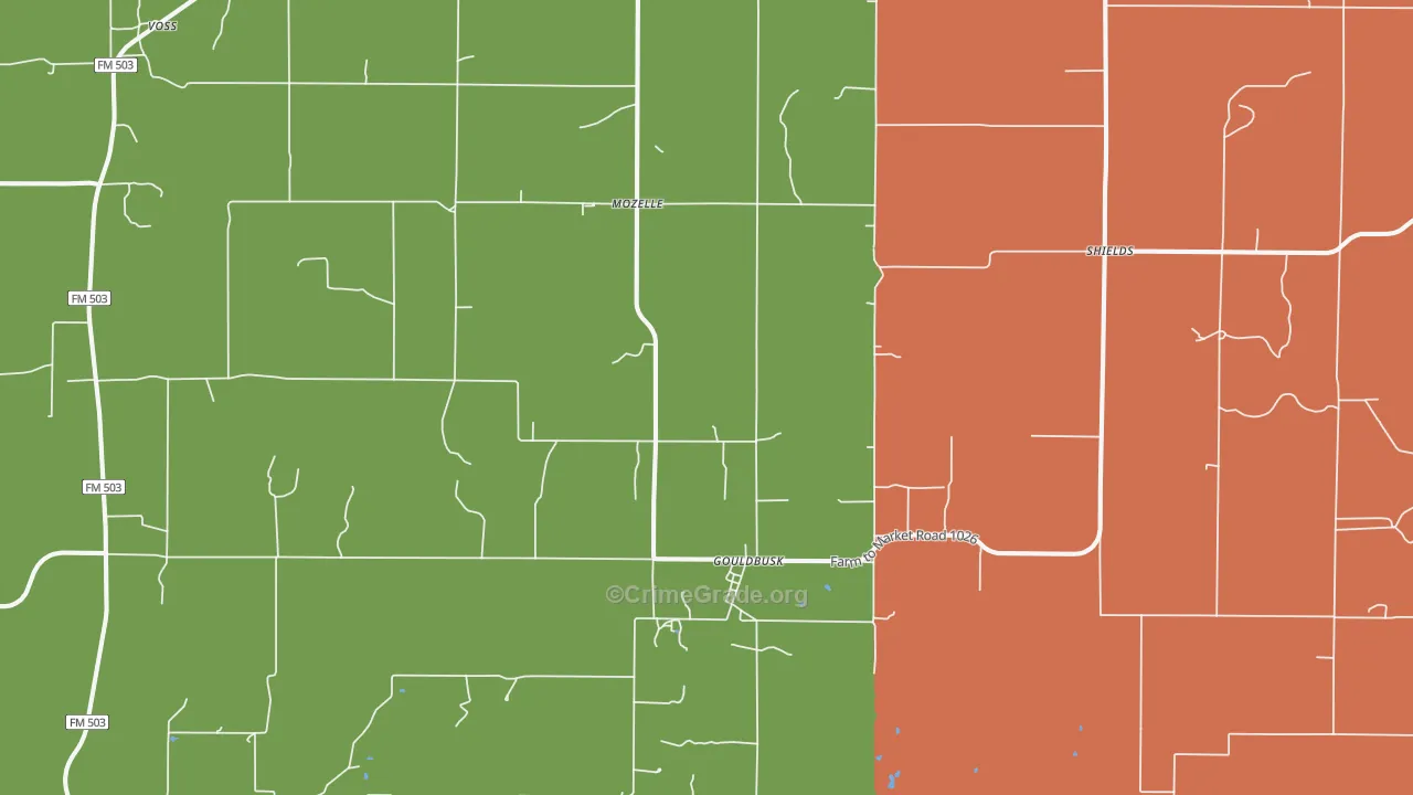 76845, TX Map of Theft Rates