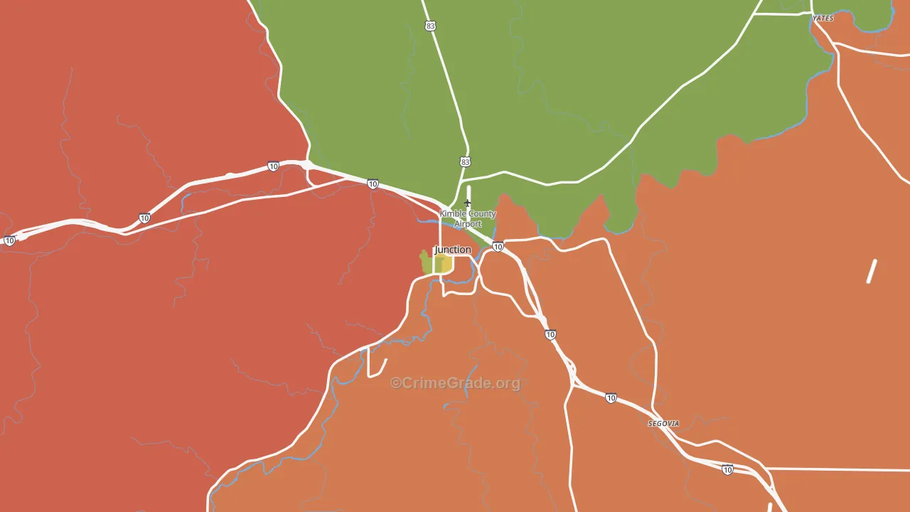 76849, TX Map of Theft Rates