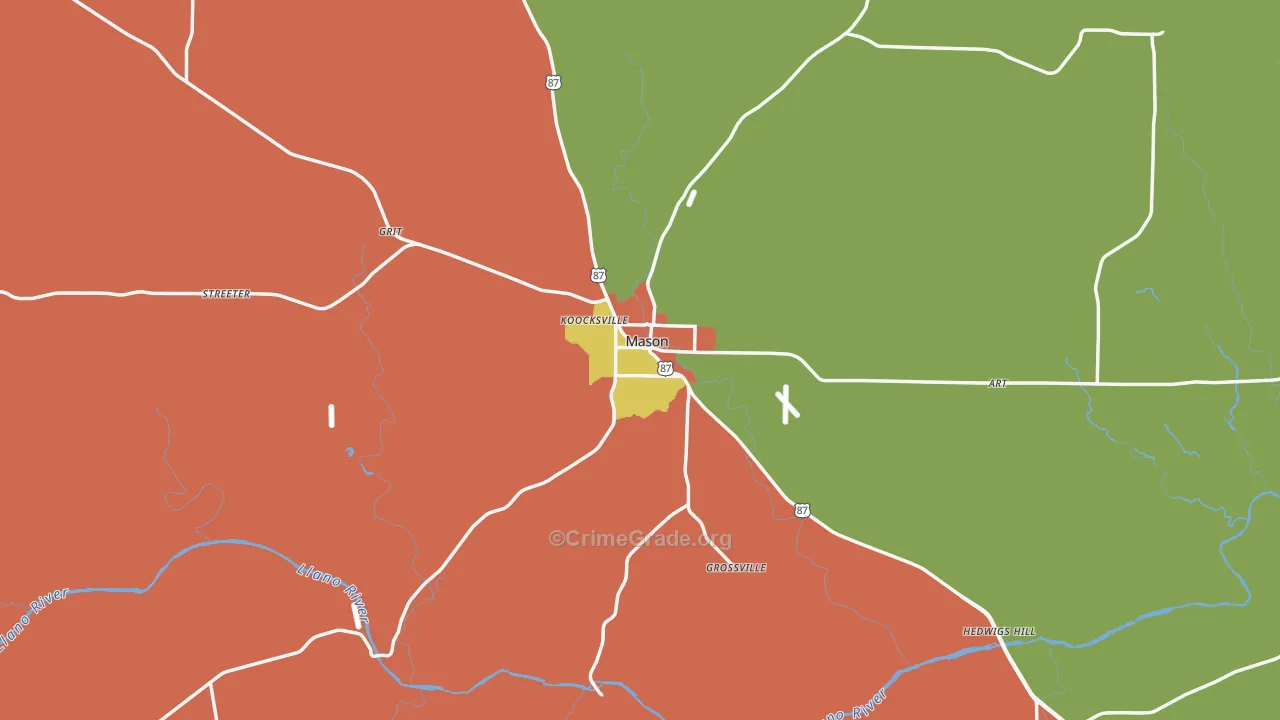 76856, TX Map of Theft Rates