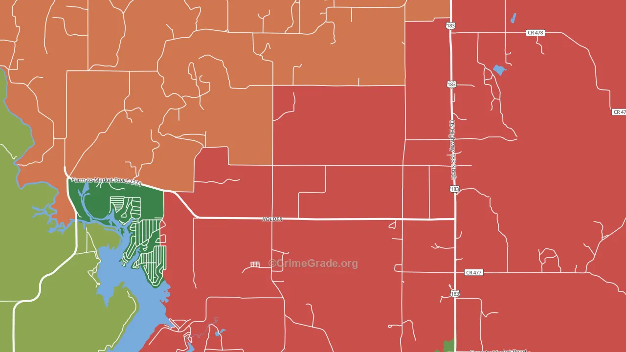 76857, TX Map of Theft Rates