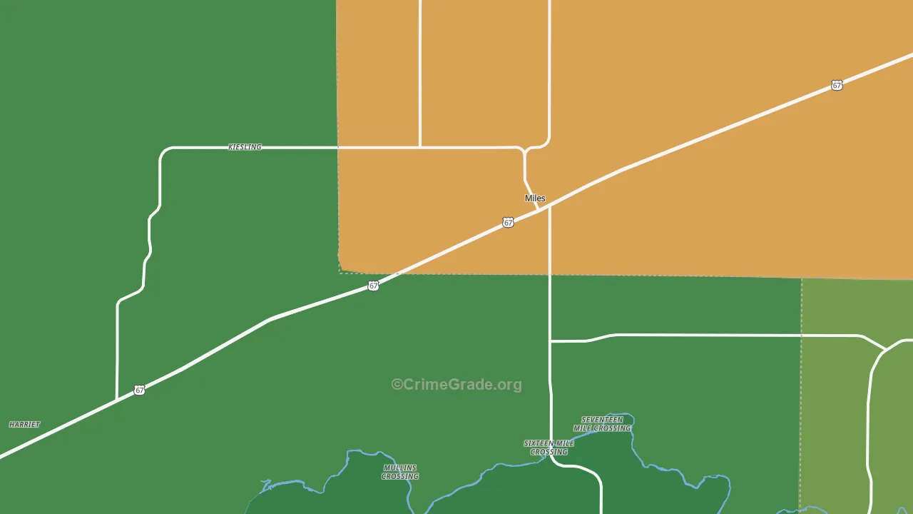 76861, TX Map of Theft Rates
