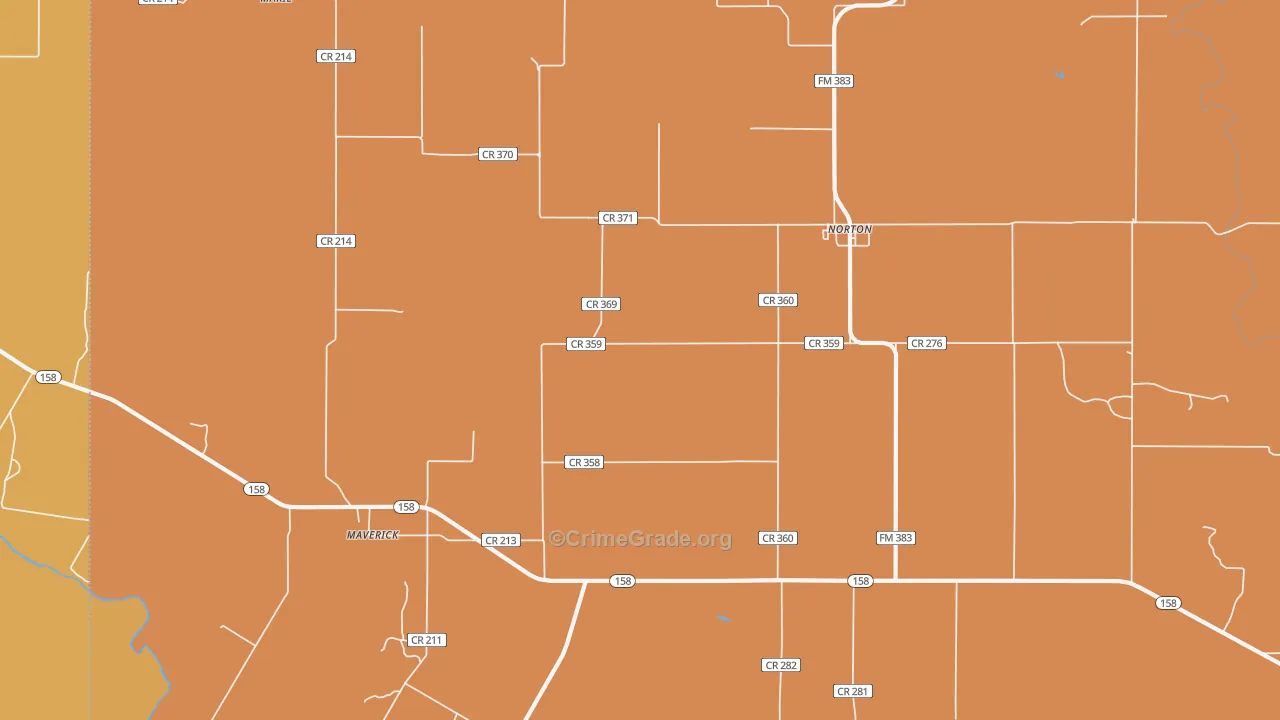 76865, TX Map of Theft Rates