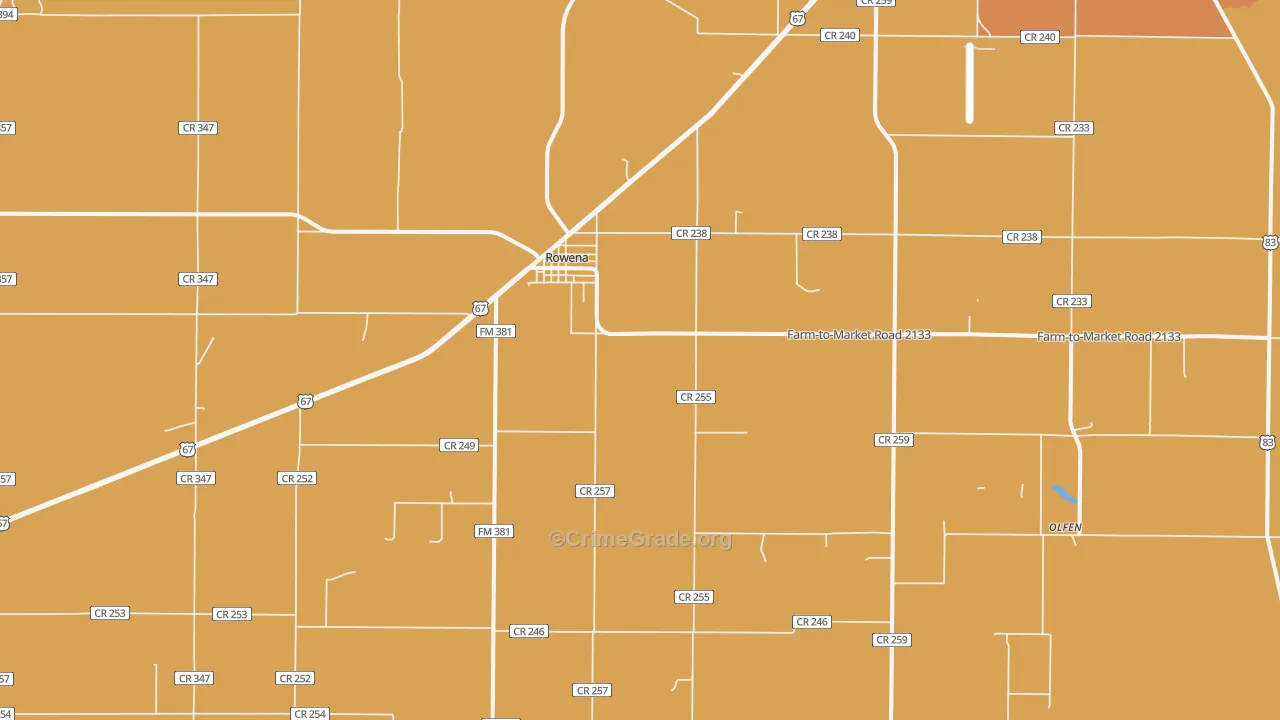 76875, TX Map of Theft Rates