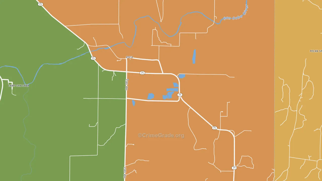 76887, TX Map of Theft Rates