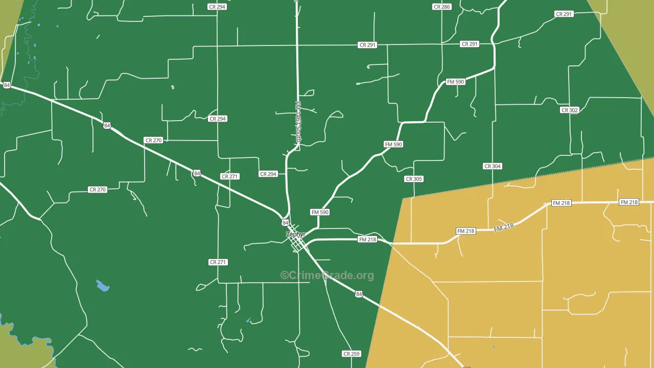 76890, TX Map of Theft Rates